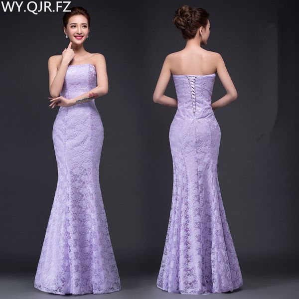 DM-2670Z # Primavera estate nuovi abiti lunghi bianco e rosso 2019 coda sexy slim sposa viola brindisi vestito abito da sposa all'ingrosso a buon mercato