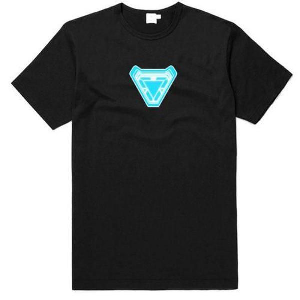

2020 avengers endgame iron man arc reactor short sleeve t-shirt men breathanle casual men tees, White;black