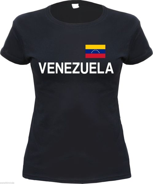 

2019 fashion ladies t-shirt venezuela -with flag print - black - s to xl - caracas tee shirt