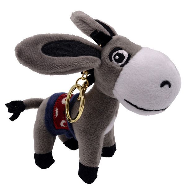 

cute donkey soft plush keychains animal small pendant dolls stuffed toys mini bag decoration girl gift lovely, Silver