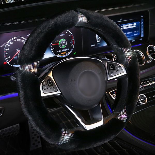 

luxury car steering wheel cover diamond cover rhinestone personality creative winter keep warm lovely steering