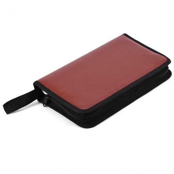 

80 disc large capacity portable cd dvd case pc driver disc pu leather wallet storage cover box case