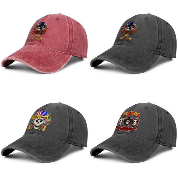 

men women guns n' roses buby isle fashion denim baseball cap cool washed dad hat adjustable vintage ball n'rose skull american fla, Blue;gray