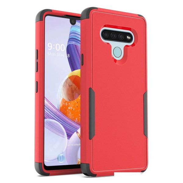 

for lg stylo 6 k51 k31/aristo5 plus rubber coating matte armor pc tpu triple bumper for samsung a21 a11 a01 phone case