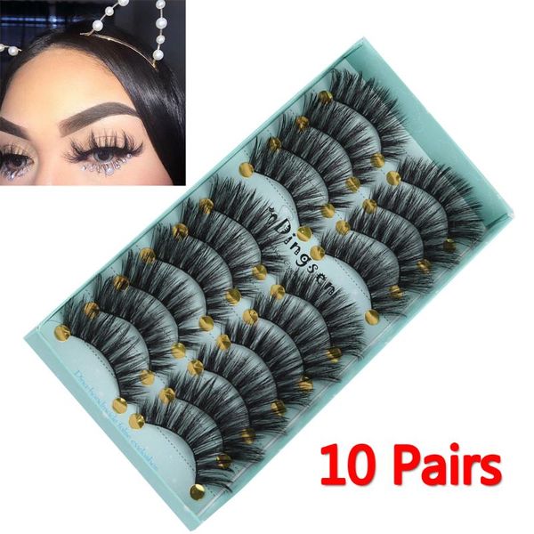 

10 pairs 3d false eyelashes wispy fluffy natural long eye lashes extension handmade