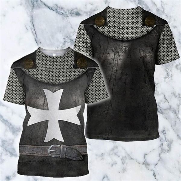 

knights templar men summer 3d print shirts hippie hippie plus size men clothing