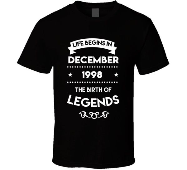 

2020 men's funny clothing life begins in december 1998 the birth of legends t shirt tee shirt