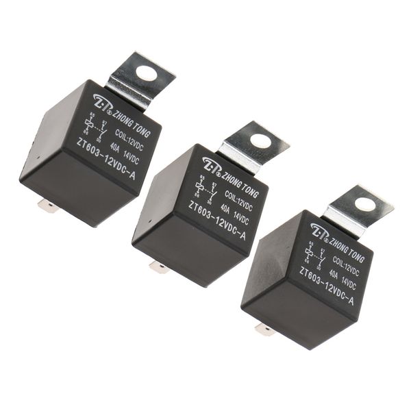 

3 шт dc 12v 40a 5-pin spst электрические реле аутомотив реле