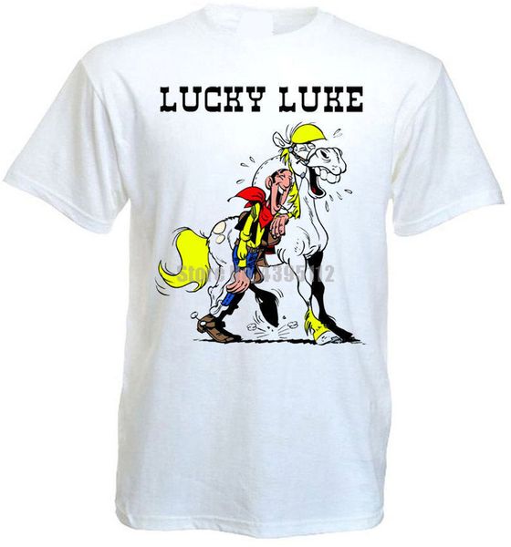 

lucky luke t-shirt white movie poster all sizes s...5xl