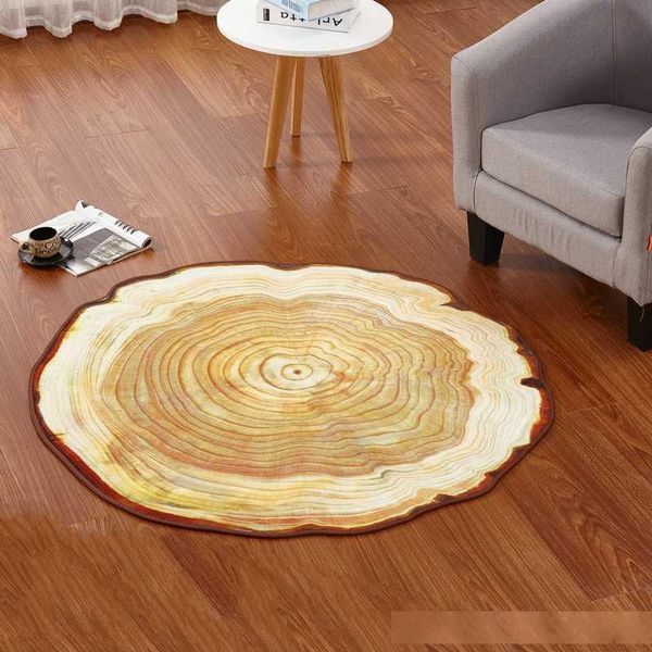 

antique wood tree annual ring round environmental carpet for living room bedroom study room non-slip chair mat plush rug