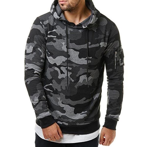 

plus size sport jacket men fashion camouflage running hooded drawstring pullover sport coats sweatshirts hip hop streetwear 3xl, Black;red