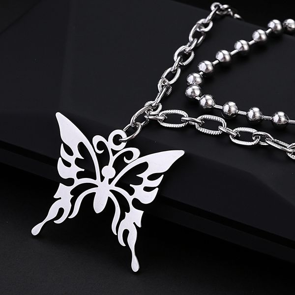 

fashion hip-hop girl butterfly titanium steel bracelet wild punk jewelry sale, Silver