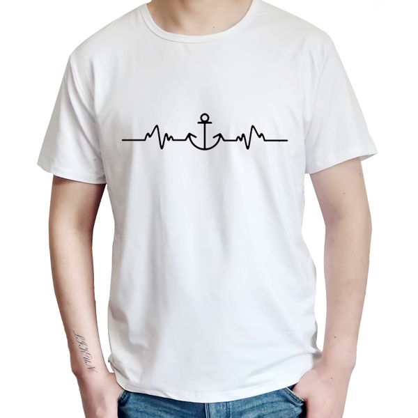 

sailinger anchor pulse heartheat t-shirt - yacht sail tee funny gift birthday print t-shirt male brand t shirt new