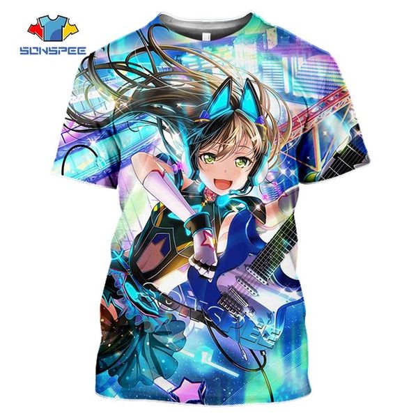 

anime cute girl bang dream summer 3d print shirts anime graphic kawaii men clothing