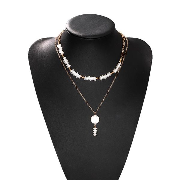 

bohemia trendy simple elegant creativity metal crystal female double necklace punk charm luxury clavicle choker party jewelry, Silver