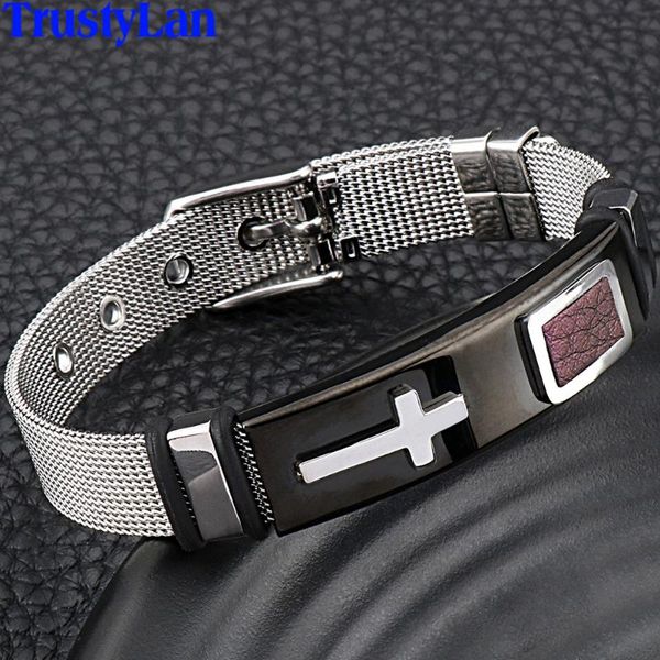 

10mm широких регулируемые ремешок стиль cross браслет мужчина мужские ювелирные изделия нержавеющая сталь 316l mens wrap браслеты браслеты, Golden;silver