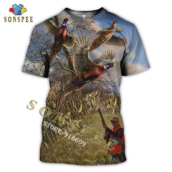 

sonspe camouflage hunting wild duck animal summer 3d print shirts comics harajuku kawaii men clothing