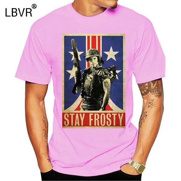

aliens t-shirt movie white 80s film marines stay frosty space planet retro tee 2