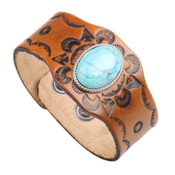 

charm bracelets 2021 bracelet wide leather imprinted press buckle couple for men and women, Golden;silver