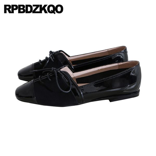 

designer shoes women luxury 2020 shallow chinese black italian flats square toe fashion ladies genuine leather china lace up