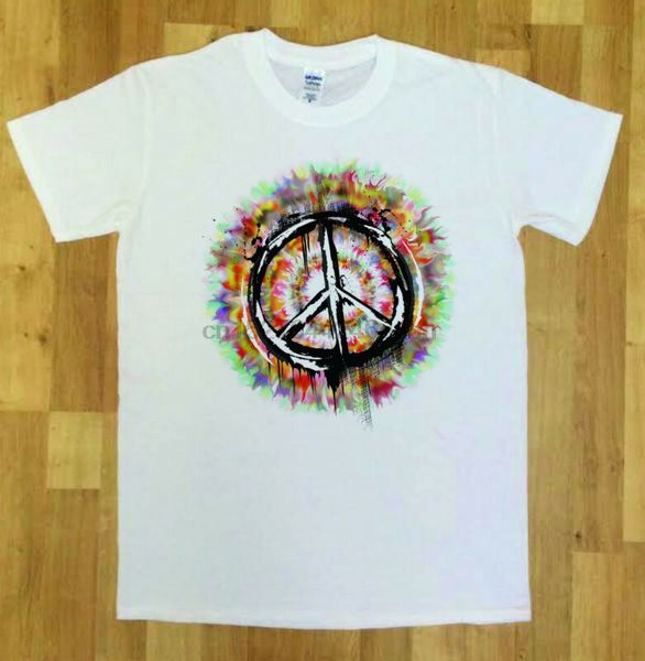 

mens hipster peace sign t-shirt military cnd dye peace logo retro tsq2