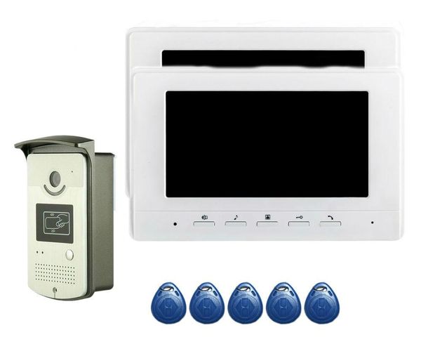 

video door phones rifd card 7inch hd phone doorbell intercom camera monitor home security system 100-240v bell