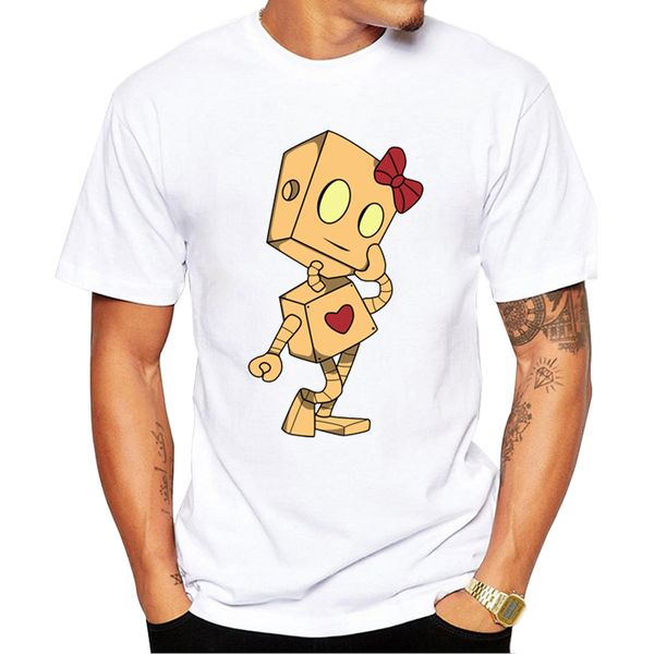 

teehub fashion bobo men t-shirt funny cute robot printed tee short sleeve casual tshirts hipster tee