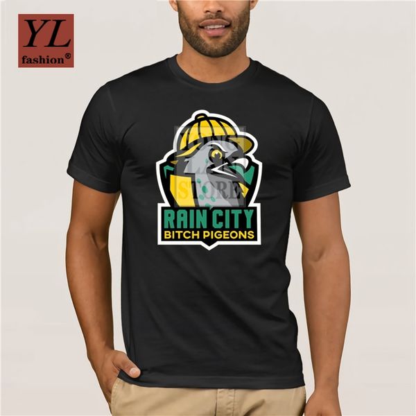 

2020 summer fashion street short sleeve t shirt rain city bitch pigeons t shirt