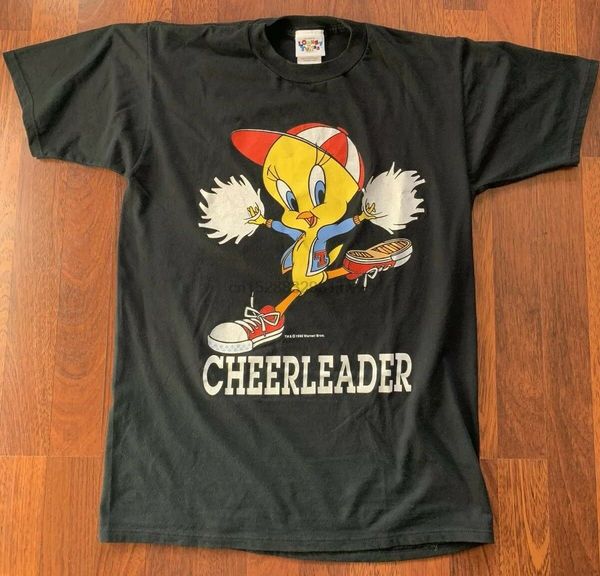 

vintage 1996 looney tunes tweety bird cheerleader t shirt sz medium made in usa