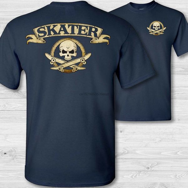 

скейтборд скрещенные t-shirt - скейтбордист скейтбординг черепа знак tee shirt