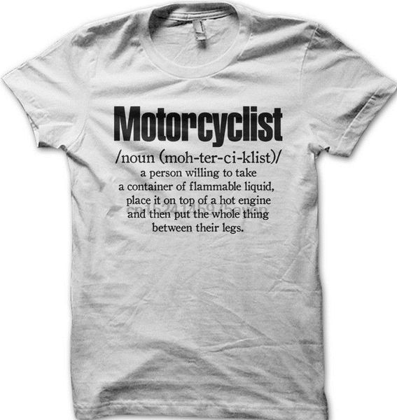 

aprilia rsv4 motorcyclist biker definition white cotton t-shirt 01187