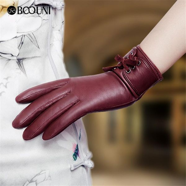 

five fingers gloves women fashion genuine leather autumn winter plus velvet slim hand warm sheepskin nw725-5, Blue;gray