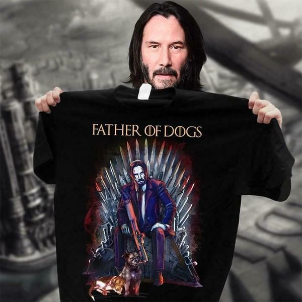 

джон wick киану ривз отец собак t-shirt мужчины женщины unisex tee s-3xl