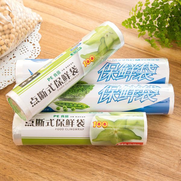 

thickened fresh-keeping bag supermarket food pouch hand tearing pe storage vacuum sealing coil bags household refrigerator food bag