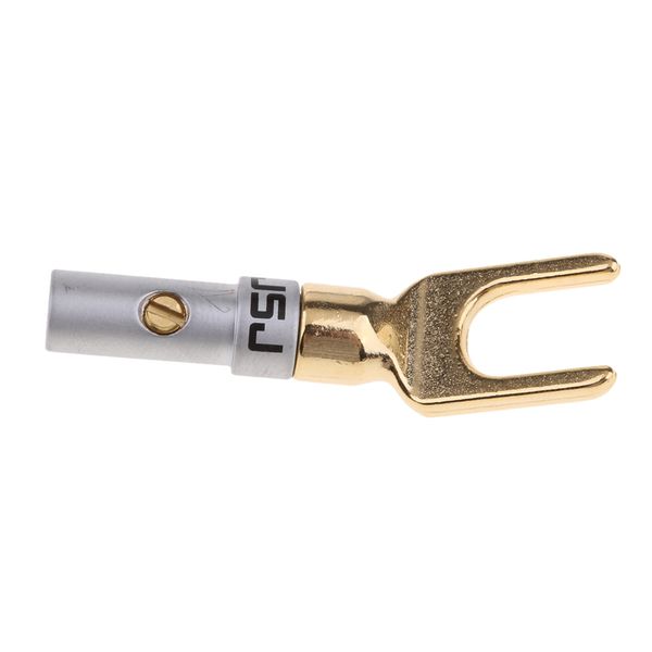 

y plug 45 degree spade connector for speaker wire diy