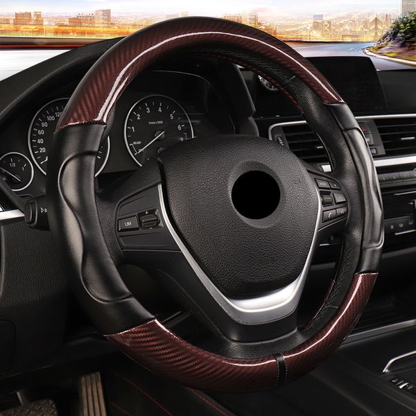 

steering wheel covers carbon fiber sport car cover micro leather size m 38cm for x1 x3 x5 x6 e36 e39 e46 e30 e60 e90 e92