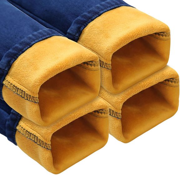 

winter new men fleece casual jeans classic fashion designer skinny jeans men's thick slim fit denim trousers men, Blue