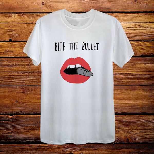 

bite the bullet t-shirt men women fitted fun gift lips kiss harajuku hip hop tee shirt