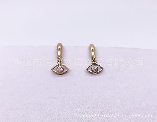 

aprilgrass brand 100% 925 sterling silver earrings tiny hollow eyes cubic zirconia small stud earrings for women fashion party jewelry gifts, Golden