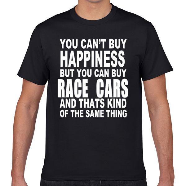 

t shirt men race car happiness super funny white geek custom male tshirt xxxl
