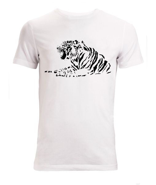 

новая мода прохладный повседневная футболки tiger minimalistc art black stripes top мужская (женщина в наличии) white summer tee shirt