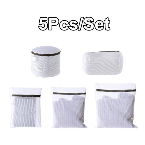 

5pcs mesh laundry bags laundry blouse hosiery stocking underwear bra lingerie travel storage organize bag wash bag