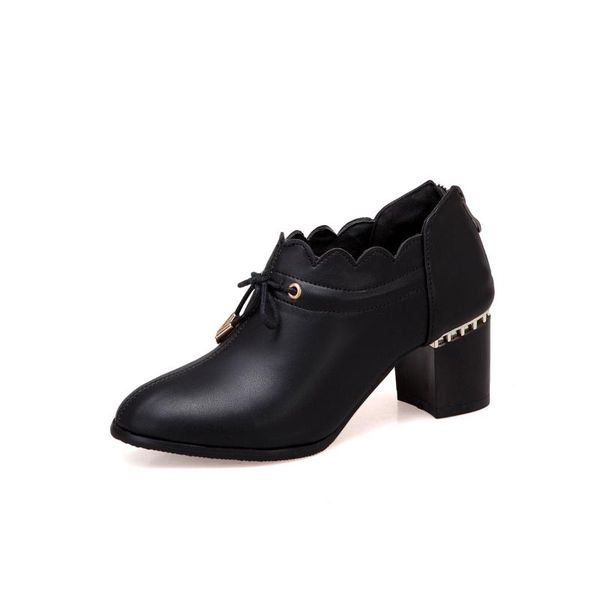 

early spring in 2020 new product fashion thick with high heels with size 32-4800 yards single female shoe tide, Black