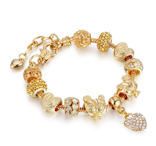 

золото любовь кристалл подвеска браслеты женщина мода ювелирные изделия valentine88, Golden;silver