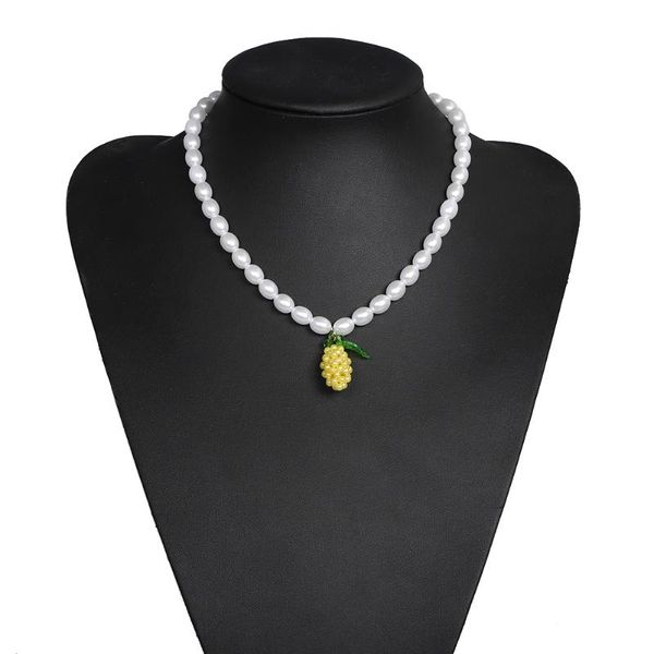 

bohemia classic cute charm pearl fruit pendant necklace forwomen statement trendy creativity elegant necklace party jewelry gift, Silver