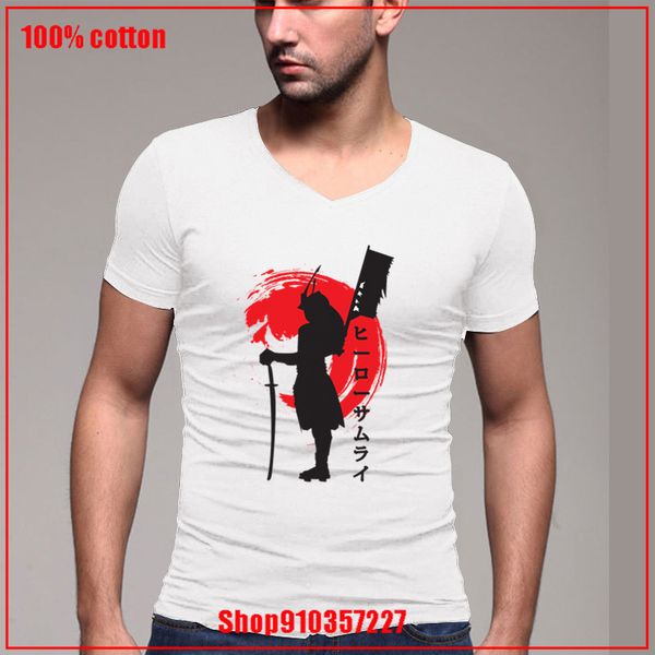 

japanese samurai soldier my design v-neck awesome t shirt eu size 100% cotton soft tee man cotton t shirt
