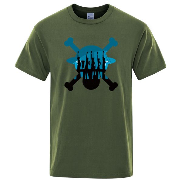 

the straw hat pirates men's t-shirt cotton men one piece printed tshirt casual knitted mens t shirts crewneck loose tees