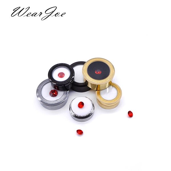 

лучший galss gemstone дисплея держатель round box штучной алмазные драгоценные камни хранение витрина ювелирных изделия шарики контейнер орг, Pink;blue