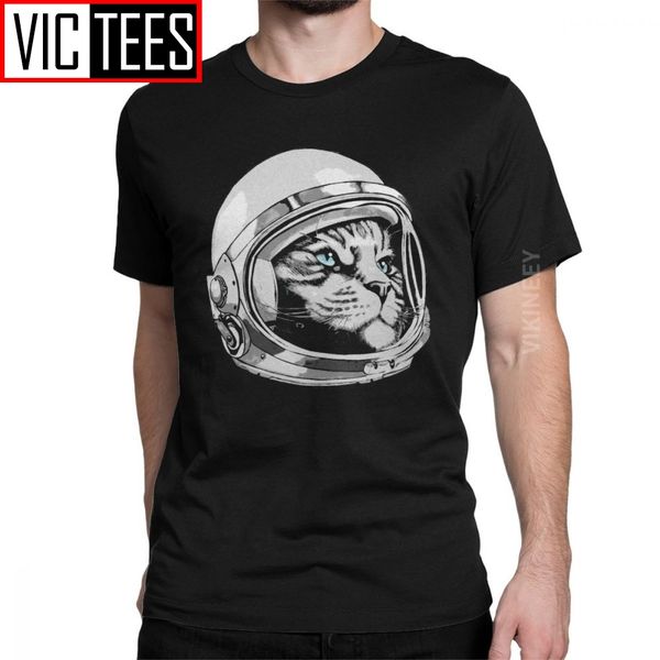 

space cat футболка 2020 мужчины хлопок урожай t-shirt space stars galaxy sci скафандр spaceman космонавт