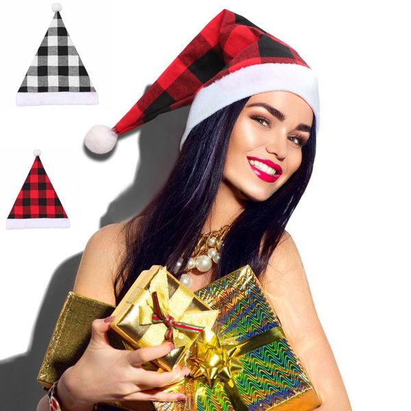 

plaid christmas hat 30*41cm merry christmas bufflao plaid caps xmas hat home decoration xmas party hats kha674